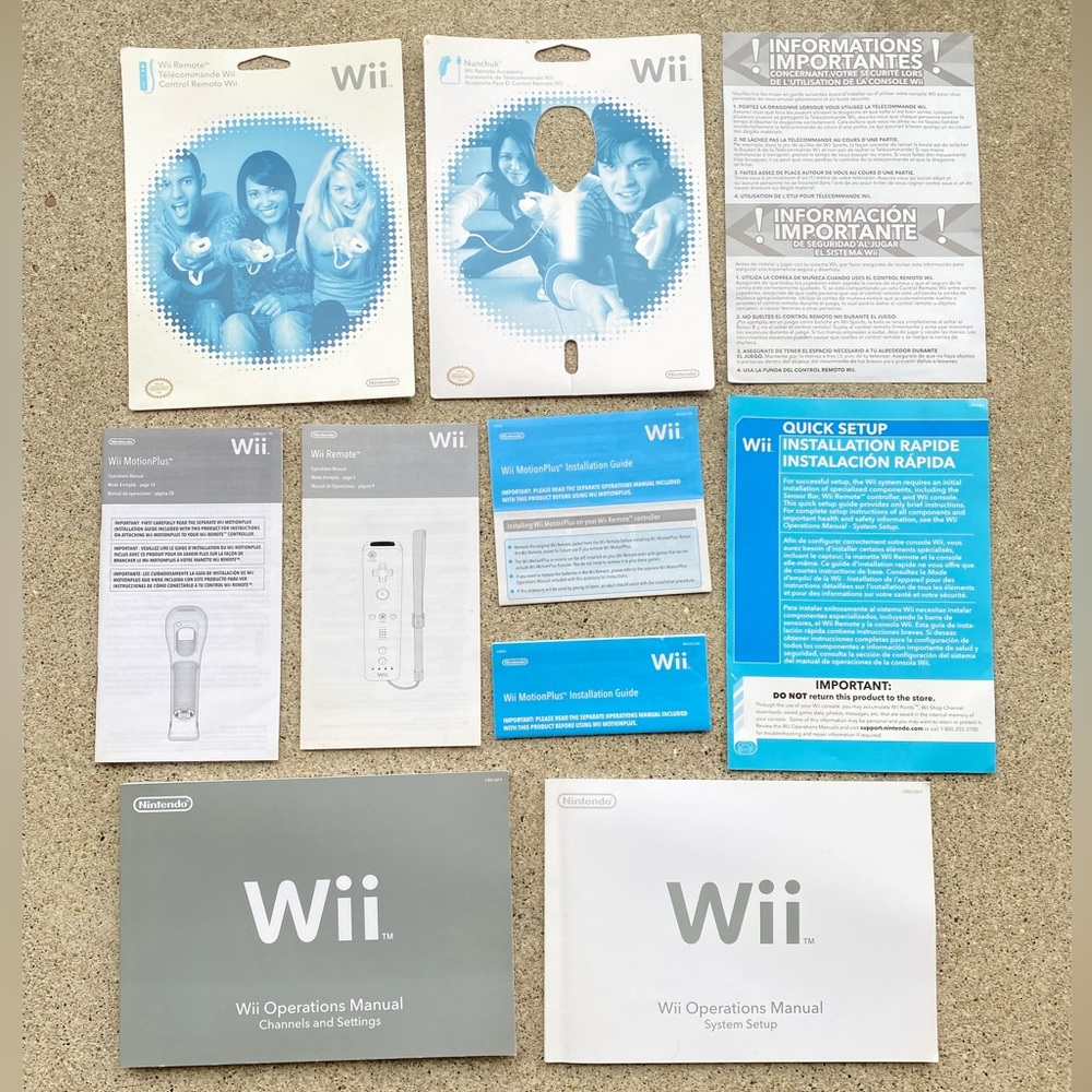 Original Nintendo Wii Operations Manuals Lot & System Guides Remote Motion Plus